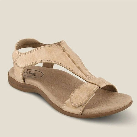 Lively® Sandales Beige / 35 Sandale orthopédique en cuir à scratch | Lively™